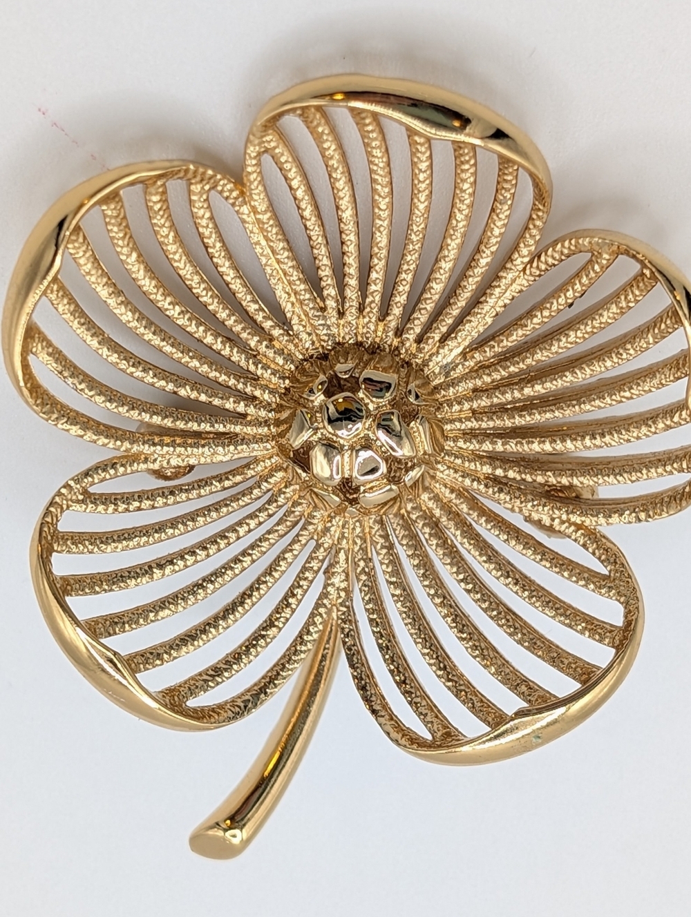 Vintage Gold Tone Flower Monet Brooch Pin Floral
